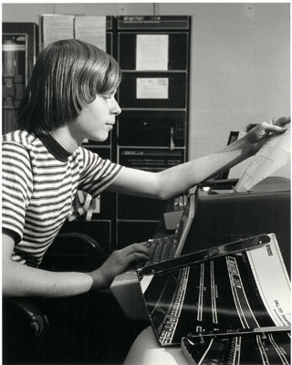 Jonathan with PDP-11, ca. 1969